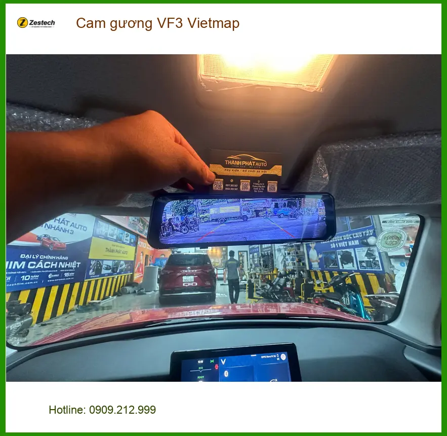 Anh Khải lắp cam gương Vietmap cho VF3 tại Quận Gò Vấp để lái xe an toàn hơn ảnh thực tế 3