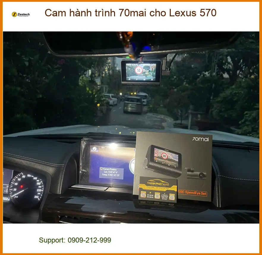 Anh Tấn lắp cam hành trình 70mai cho Lexus 570 tại Quận 9 để đảm bảo an toàn khi lái xe