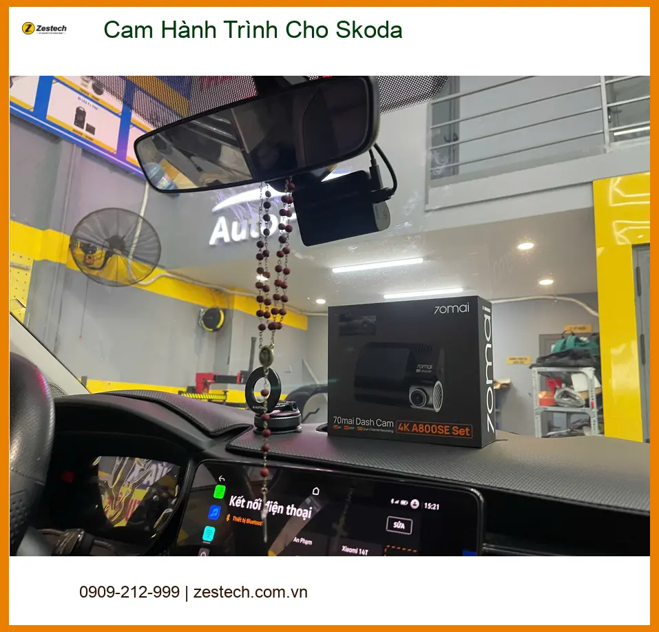 Cô Mai lắp Cam Hành Trình cho Skoda Karoq tại Quận 9 để ghi lại mọi hành trình ảnh thực tế 3