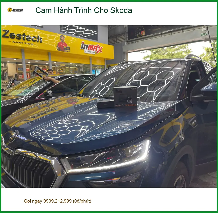 Cô Mai lắp Cam Hành Trình cho Skoda Karoq tại Quận 9 để ghi lại mọi hành trình ảnh thực tế 4