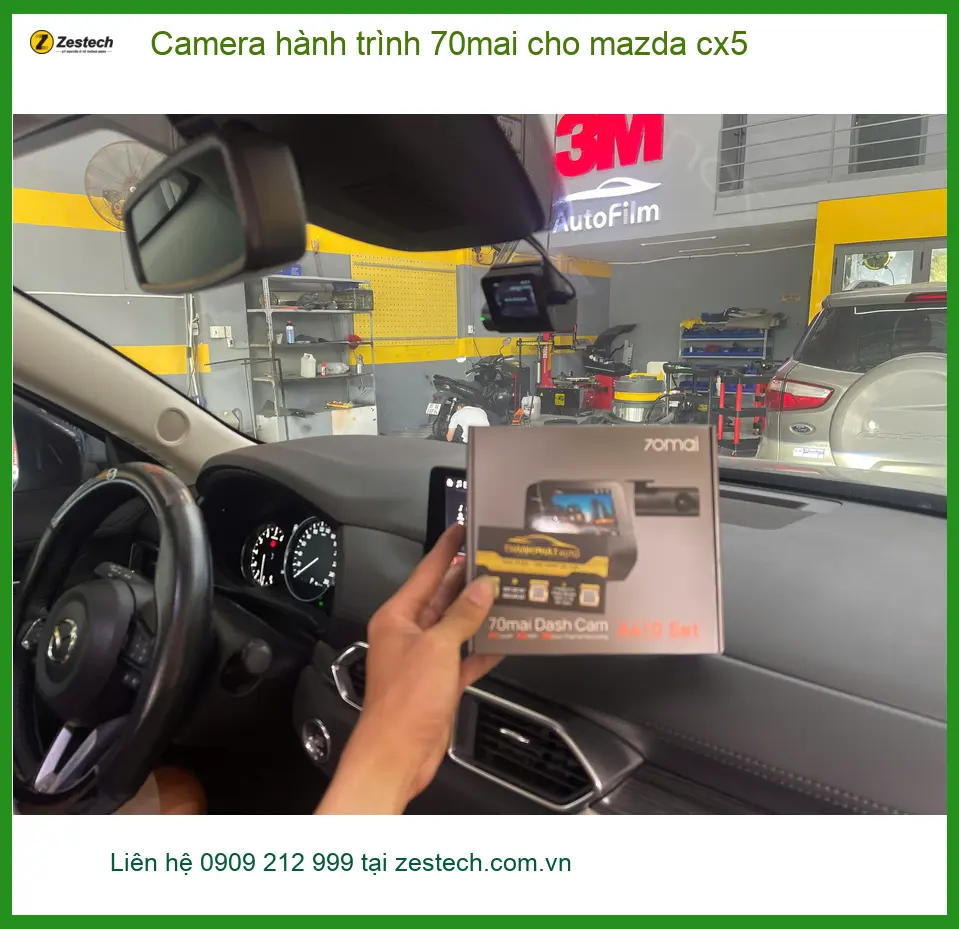 Anh Tuấn Kiệt lắp camera hành trình 70mai cho Mazda CX5 ở Bình Chánh để yên tâm lái xe.