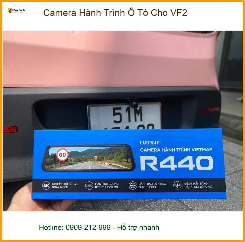 Chị Thanh Trúc lắp Camera Hành Trình Ô Tô cho VF2 tại Quận 9 để giám sát an toàn