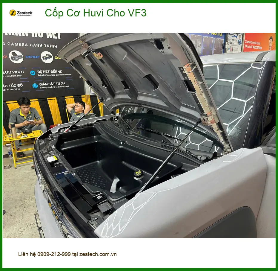 Anh Tùng lắp Cốp Cơ Huvi cho VinFast VF3 tại Quận 12, nâng tầm tiện ích xe