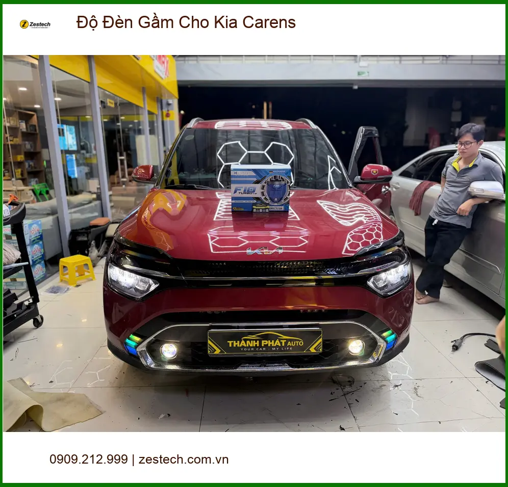 Chị Thư độ đèn gầm cho Kia Carens vì đèn zin kém sáng tại Quận 9 ảnh thực tế 4