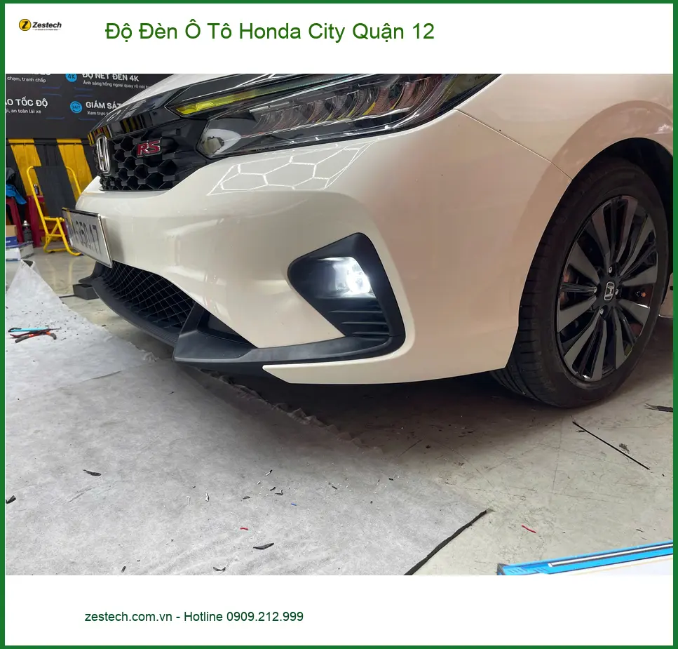 Anh Khải độ đèn ô tô Honda City Quận 12 để tăng cường ánh sáng an toàn khi đi đêm