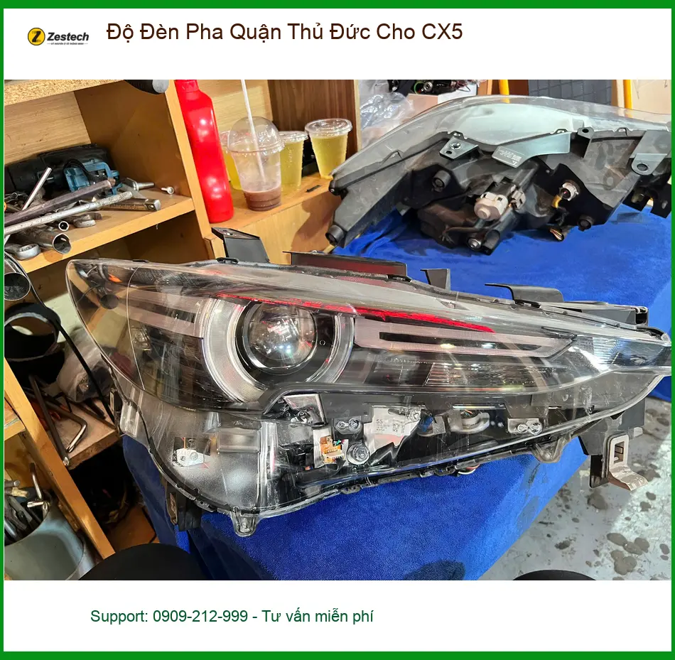 Anh Minh độ đèn pha cho Mazda CX5 ở Quận Thủ Đức để đi đêm an toàn hơn ảnh thực tế 2