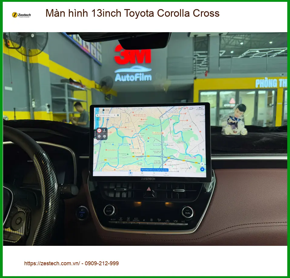 Anh Khang nâng cấp màn hình 13inch Toyota Corolla Cross tại Quận Tân Bình vì màn zin quá nhỏ ảnh thực tế 2