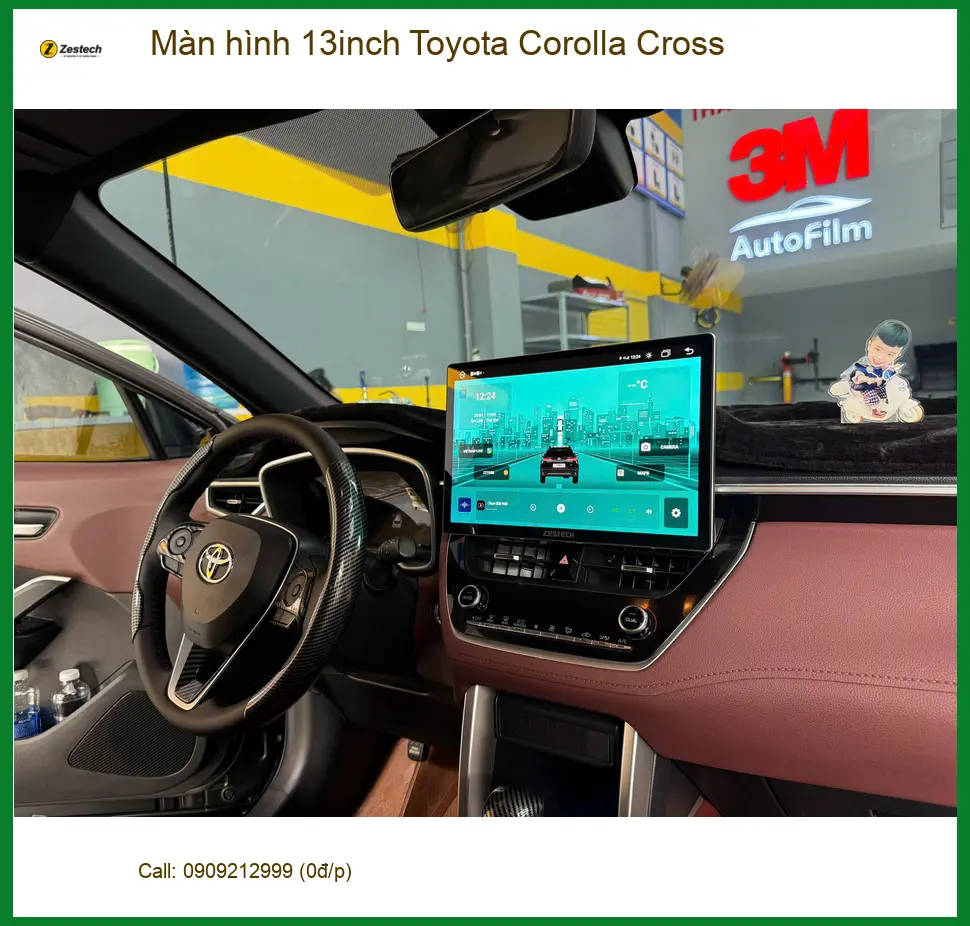 Anh Khang nâng cấp màn hình 13inch Toyota Corolla Cross tại Quận Tân Bình vì màn zin quá nhỏ ảnh thực tế 3