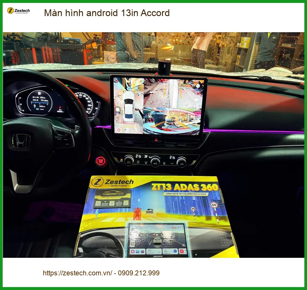 Chị Thảo lắp màn hình android 13in Accord tại Quận 1 để nâng tầm tiện ích