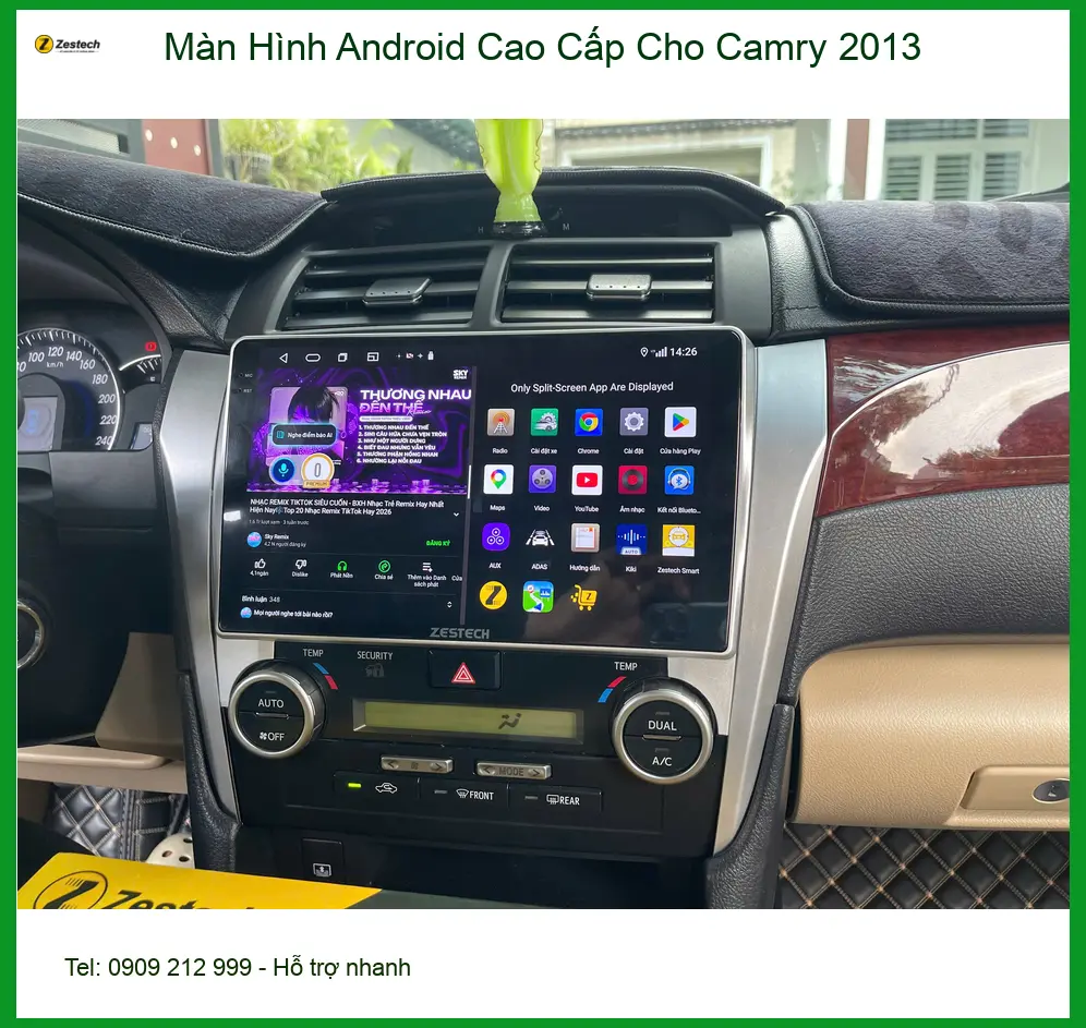 Anh Tấn nâng cấp Màn Hình Android Cao Cấp cho Camry 2013 tại Quận 9 để tiện đi lại ảnh thực tế 2