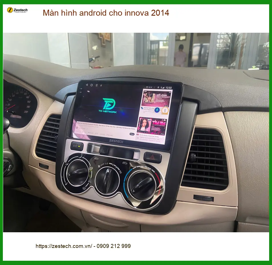 Anh Hưng lắp màn hình Android cho Innova 2014 tại Quận Tân Phú tiện nghi hơn