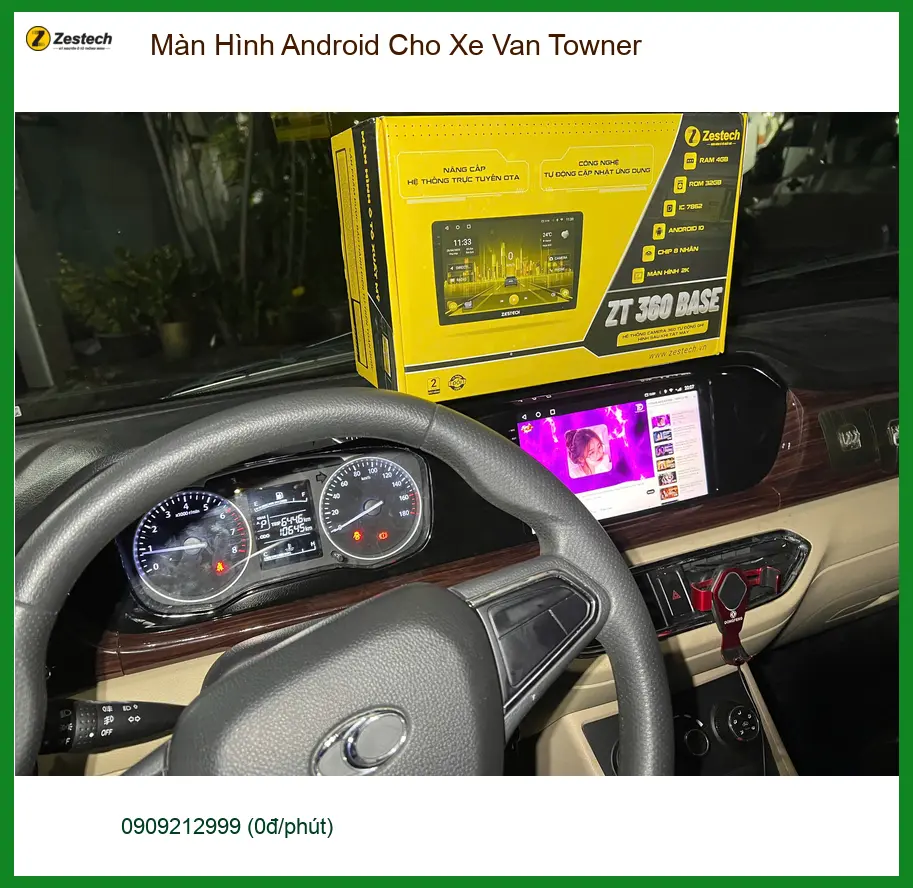 Cô Hà lắp Màn Hình Android cho Xe Van Towner tại Quận Thủ Đức