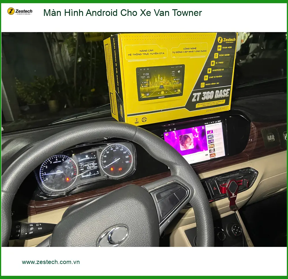 Cô Hà lắp Màn Hình Android cho Xe Van Towner tại Quận Thủ Đức ảnh thực tế 4
