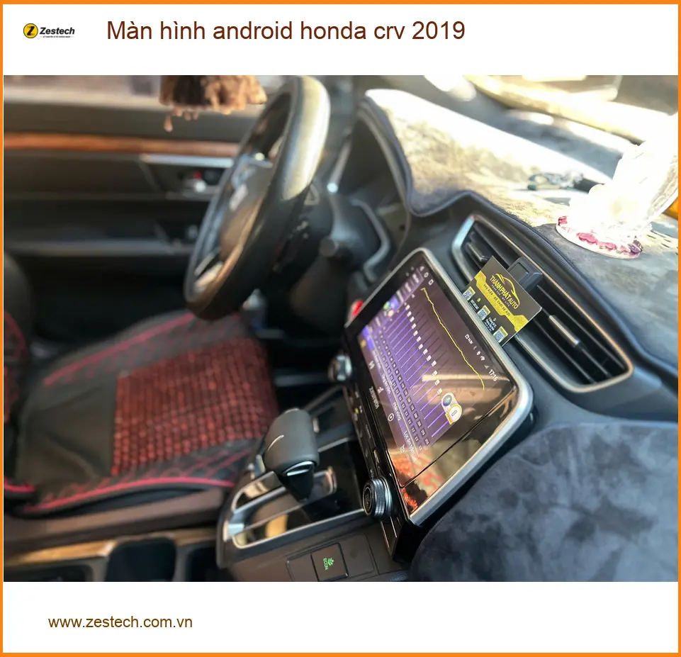 Chị Phượng nâng cấp màn hình Android cho Honda CRV 2019 tại Quận 5 vì màn zin quá chậm ảnh thực tế 3