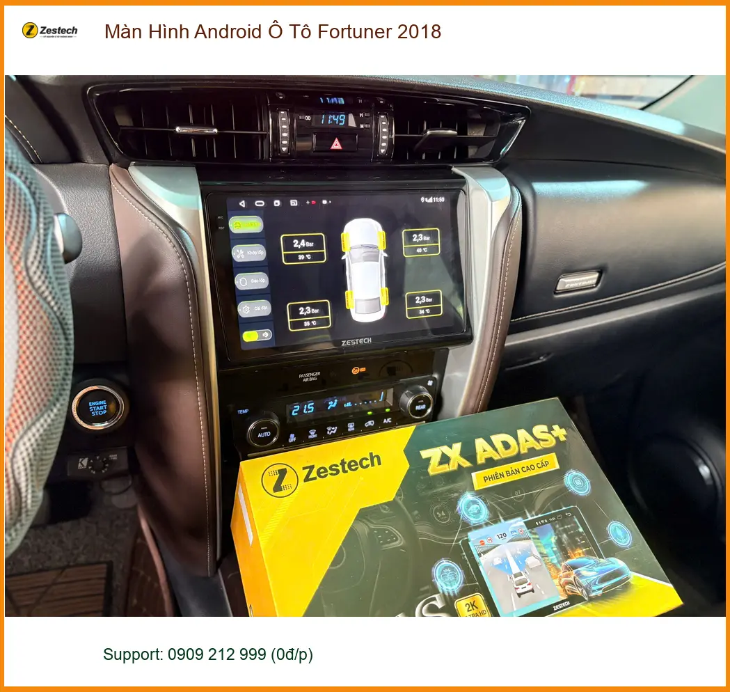 Anh Khải lắp màn hình Android ô tô Fortuner 2018 tại Quận Thủ Đức