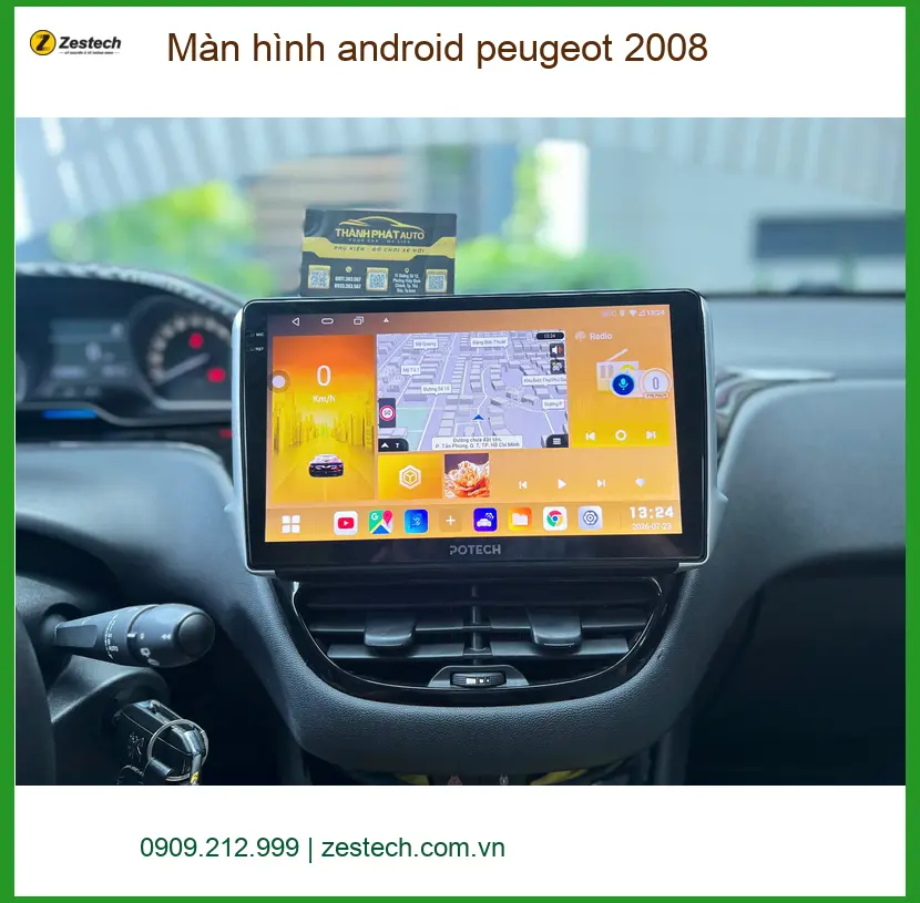 Chị Hằng nâng cấp màn hình Android Peugeot 2008 Quận 8 vì màn zin quá chậm ảnh thực tế 2