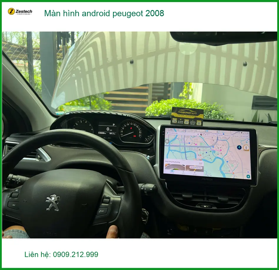 Chị Hằng nâng cấp màn hình Android Peugeot 2008 Quận 8 vì màn zin quá chậm ảnh thực tế 3
