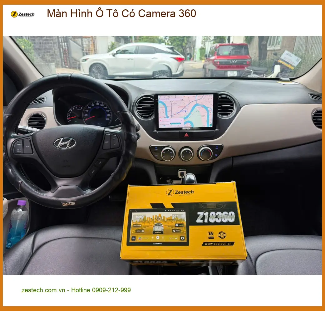 Chị Thảo lắp Màn Hình Ô Tô Có Camera 360 cho Hyundai Kona ở Thủ Đức