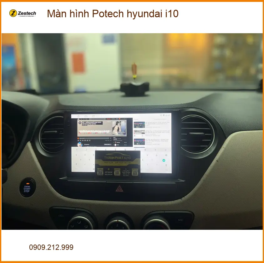 Chú Vỹ lắp Màn hình Potech hyundai i10 tại Bình Chánh vì màn zin chập chờn khó dùng ảnh thực tế 4