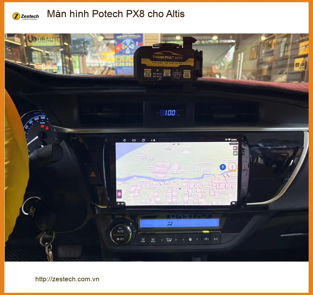 Anh Kiên nâng cấp màn hình Potech PX8 cho Altis Quận Tân Bình vì màn zin quá cũ ảnh thực tế 3