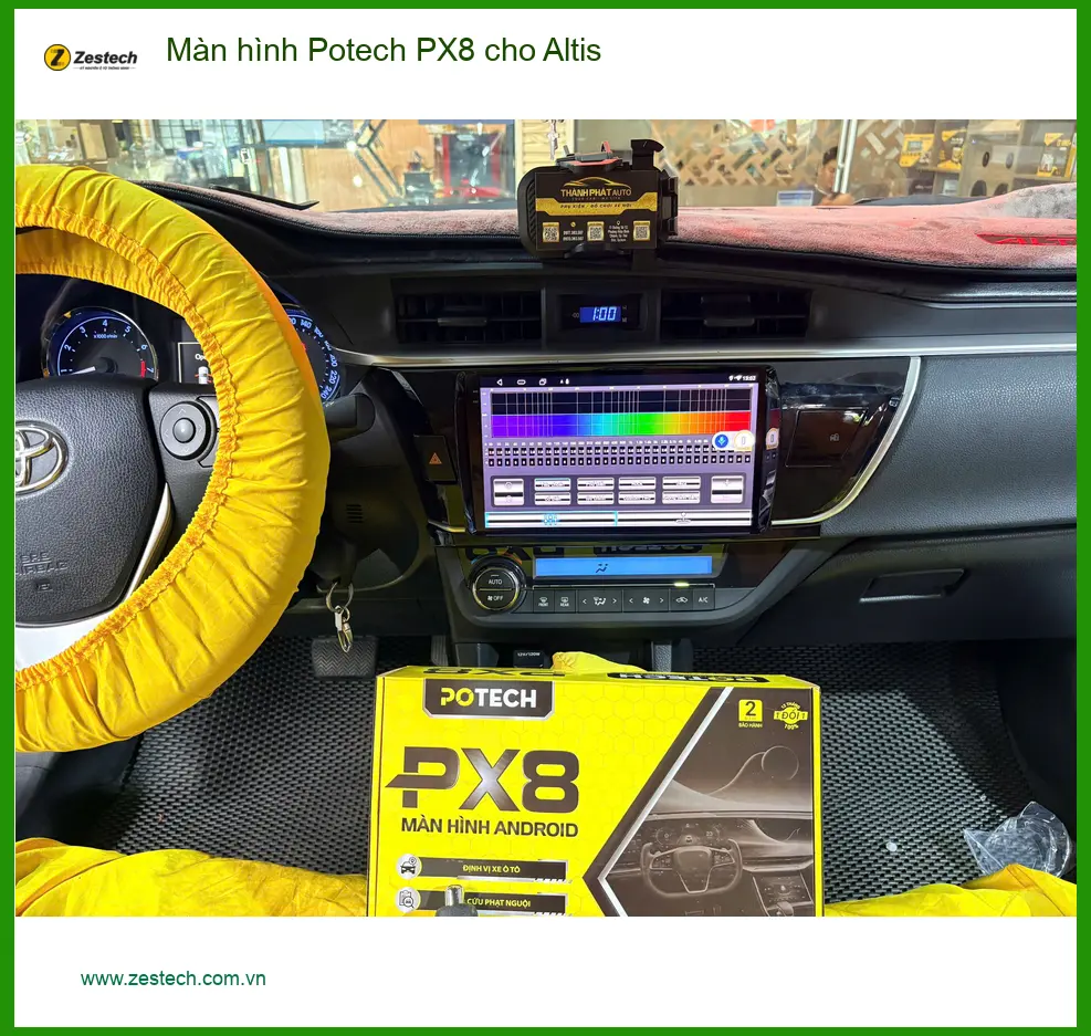 Anh Kiên nâng cấp màn hình Potech PX8 cho Altis Quận Tân Bình vì màn zin quá cũ ảnh thực tế 4