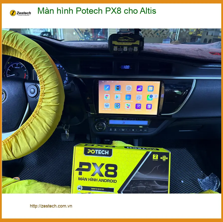 Anh Kiên nâng cấp màn hình Potech PX8 cho Altis Quận Tân Bình vì màn zin quá cũ ảnh thực tế 5