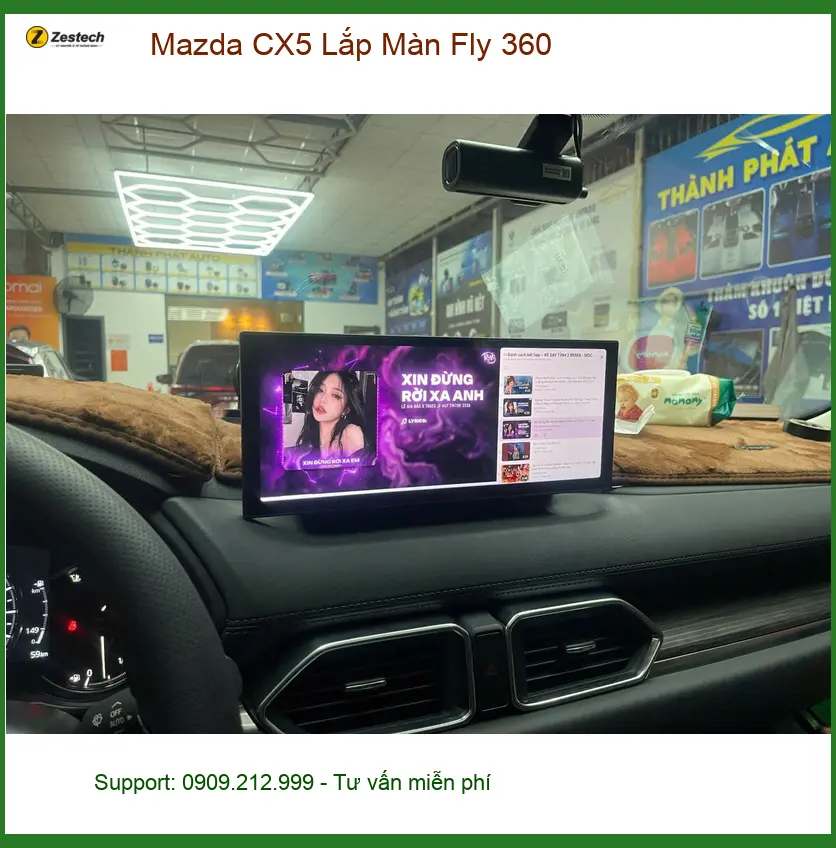 Anh Tấn lắp Màn Fly 360 cho Mazda CX5 tại Quận 12 để lái xe an toàn hơn trong đô thị đông đúc