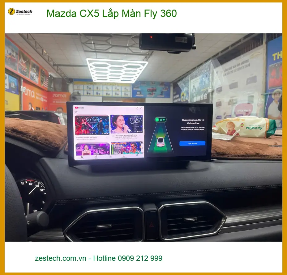 Anh Tấn lắp Màn Fly 360 cho Mazda CX5 tại Quận 12 để lái xe an toàn hơn trong đô thị đông đúc ảnh thực tế 2