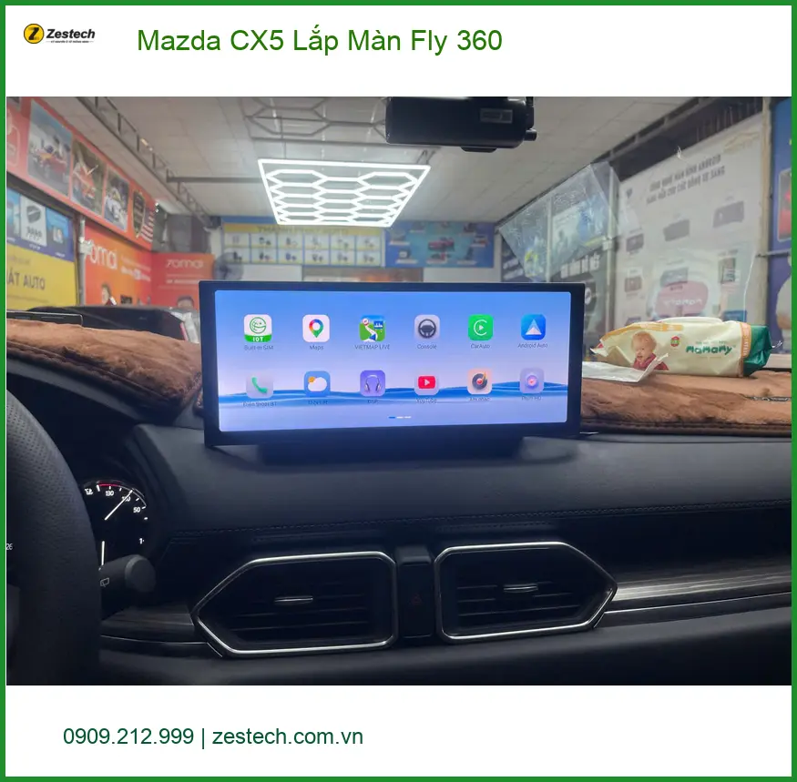 Anh Tấn lắp Màn Fly 360 cho Mazda CX5 tại Quận 12 để lái xe an toàn hơn trong đô thị đông đúc ảnh thực tế 4