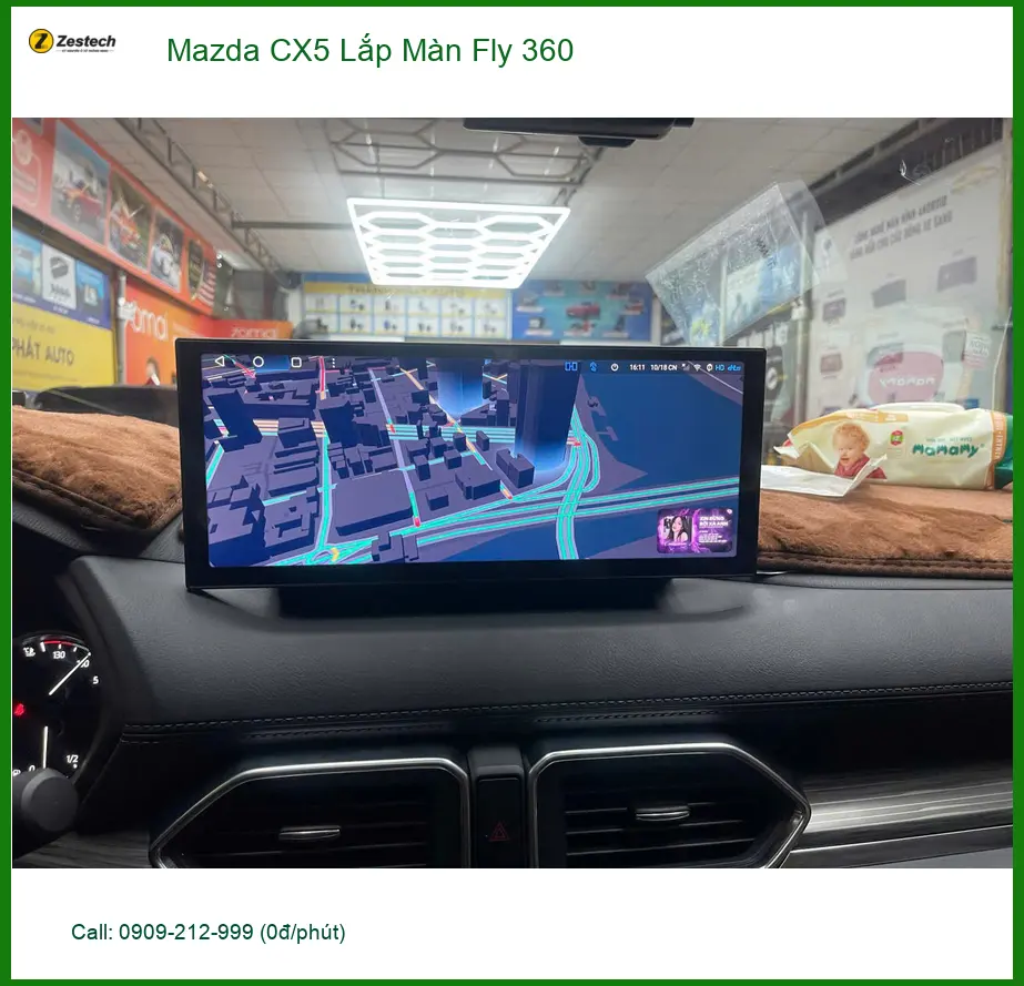 Anh Tấn lắp Màn Fly 360 cho Mazda CX5 tại Quận 12 để lái xe an toàn hơn trong đô thị đông đúc ảnh thực tế 5