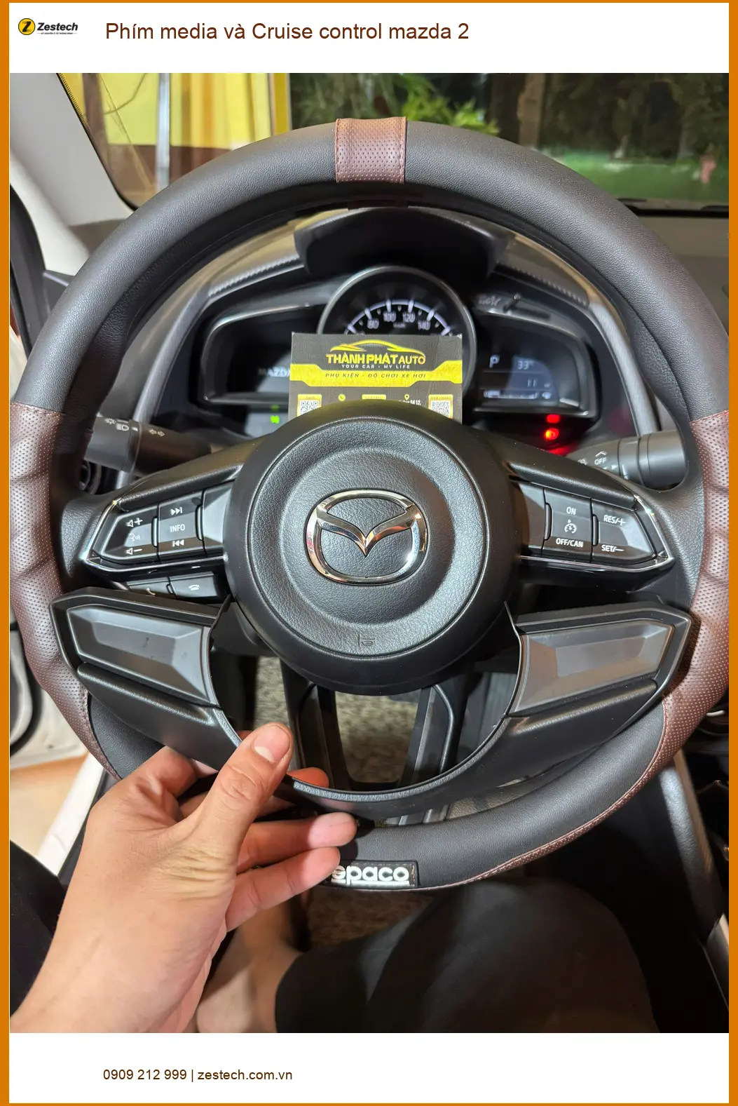 Anh Thắng lắp phím media và Cruise control Mazda 2 tại Quận 1 ảnh thực tế 3