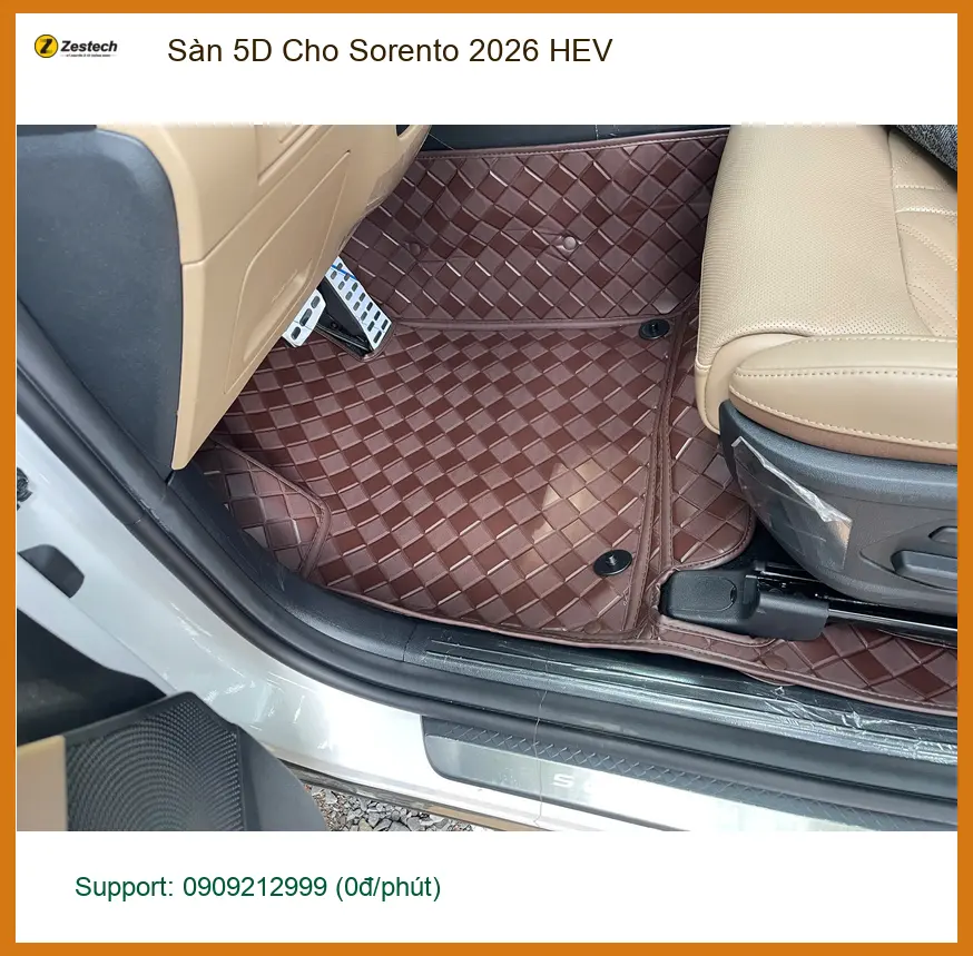 Anh Quang lắp Sàn 5D cho Sorento 2026 HEV tại Quận 9 để nội thất luôn sạch đẹp ảnh thực tế 2