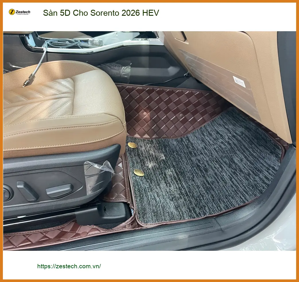 Anh Quang lắp Sàn 5D cho Sorento 2026 HEV tại Quận 9 để nội thất luôn sạch đẹp ảnh thực tế 3