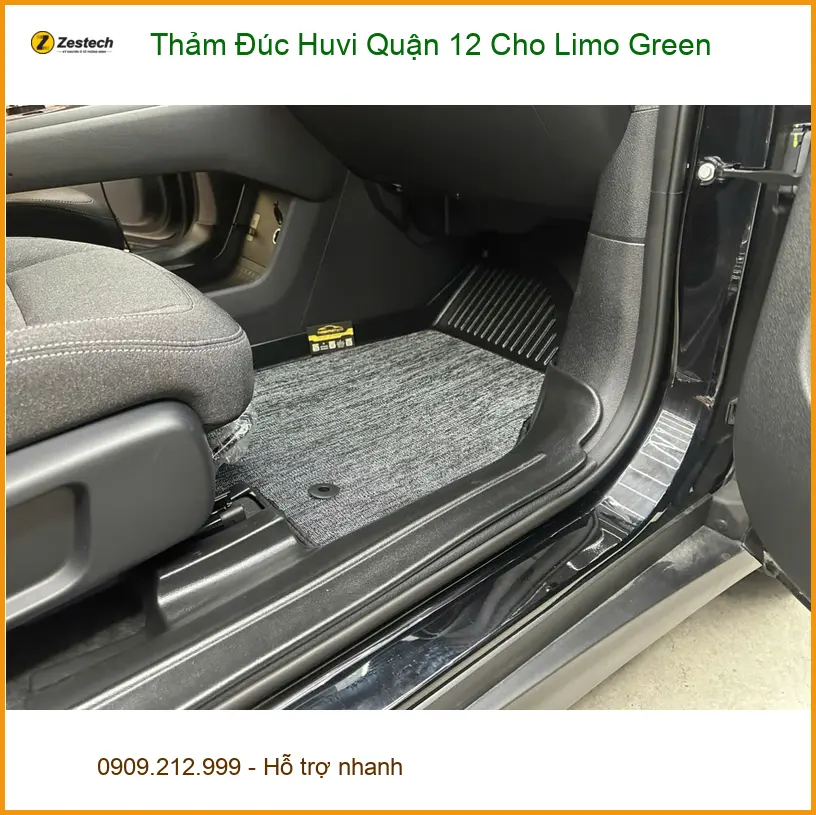 Ông Văn lắp Thảm Đúc Huvi cho Limo Green tại Quận 12 giữ xe bền đẹp