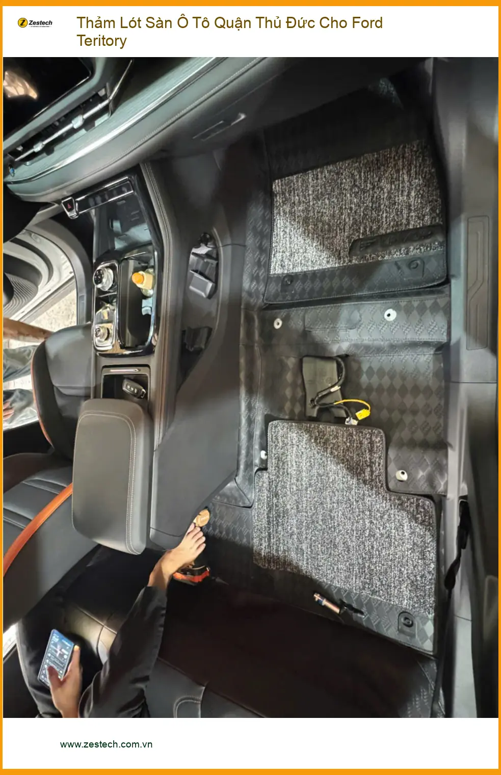 Chị Thảo lắp Thảm Lót Sàn Ô Tô Ford Territory tại Thủ Đức cho xe mới mua ảnh thực tế 5