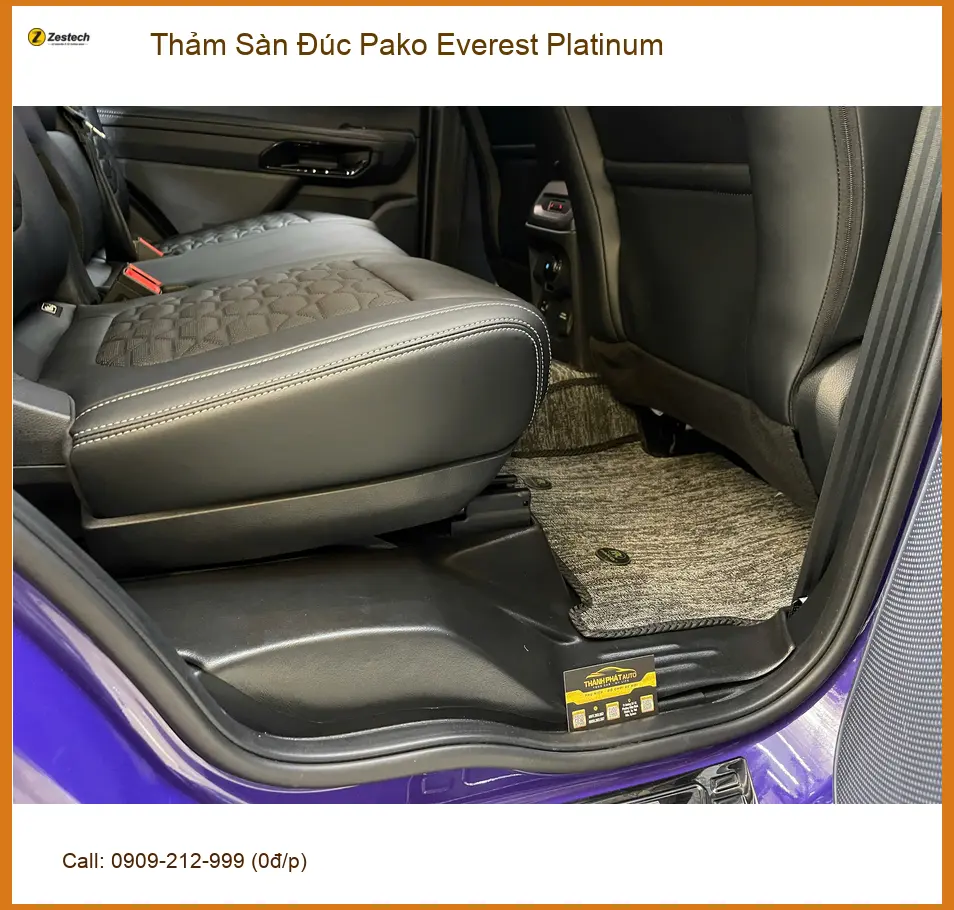 Chú Long thay Thảm Sàn Đúc Pako Everest Platinum cho Ford Everest tại Quận 9 để nội thất luôn sạch đẹp ảnh thực tế 4