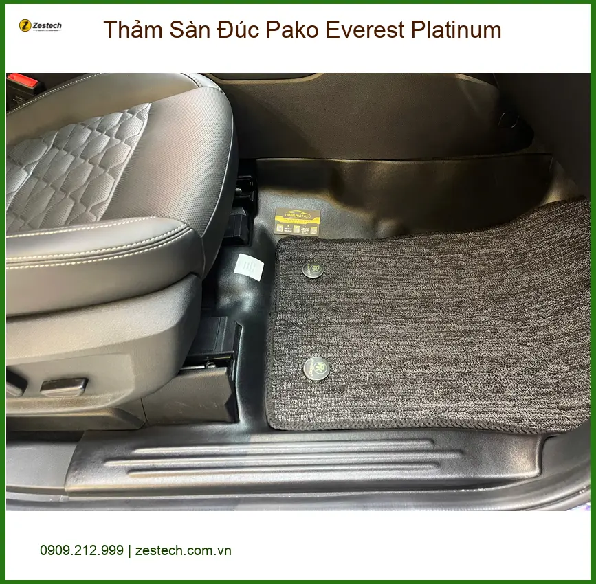 Chú Long thay Thảm Sàn Đúc Pako Everest Platinum cho Ford Everest tại Quận 9 để nội thất luôn sạch đẹp ảnh thực tế 5