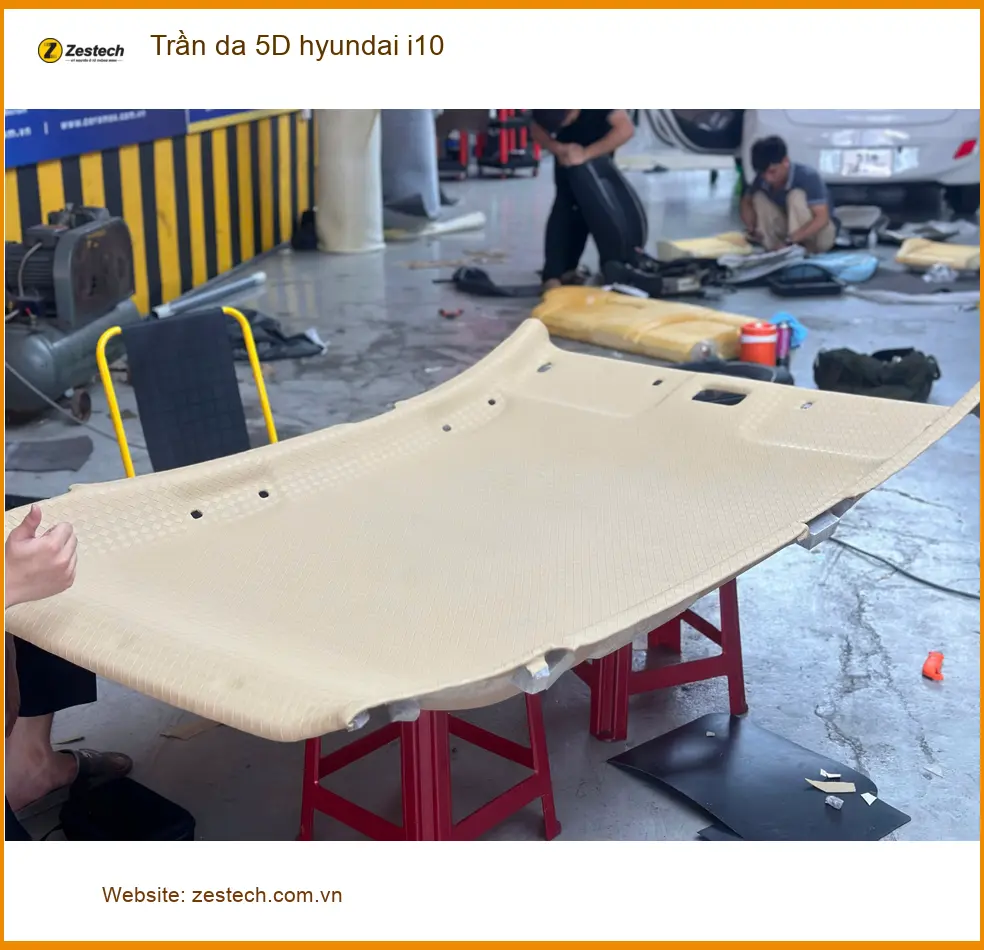 Chị Thanh bọc Trần da 5D cho Hyundai i10 tại Cần Giờ để nâng tầm không gian nội thất