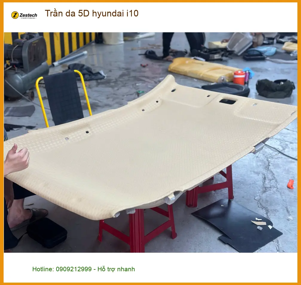 Chị Thanh bọc Trần da 5D cho Hyundai i10 tại Cần Giờ để nâng tầm không gian nội thất ảnh thực tế 3